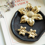Barrette Hespéris Or Fleurs Accessoires Monsieur Simone