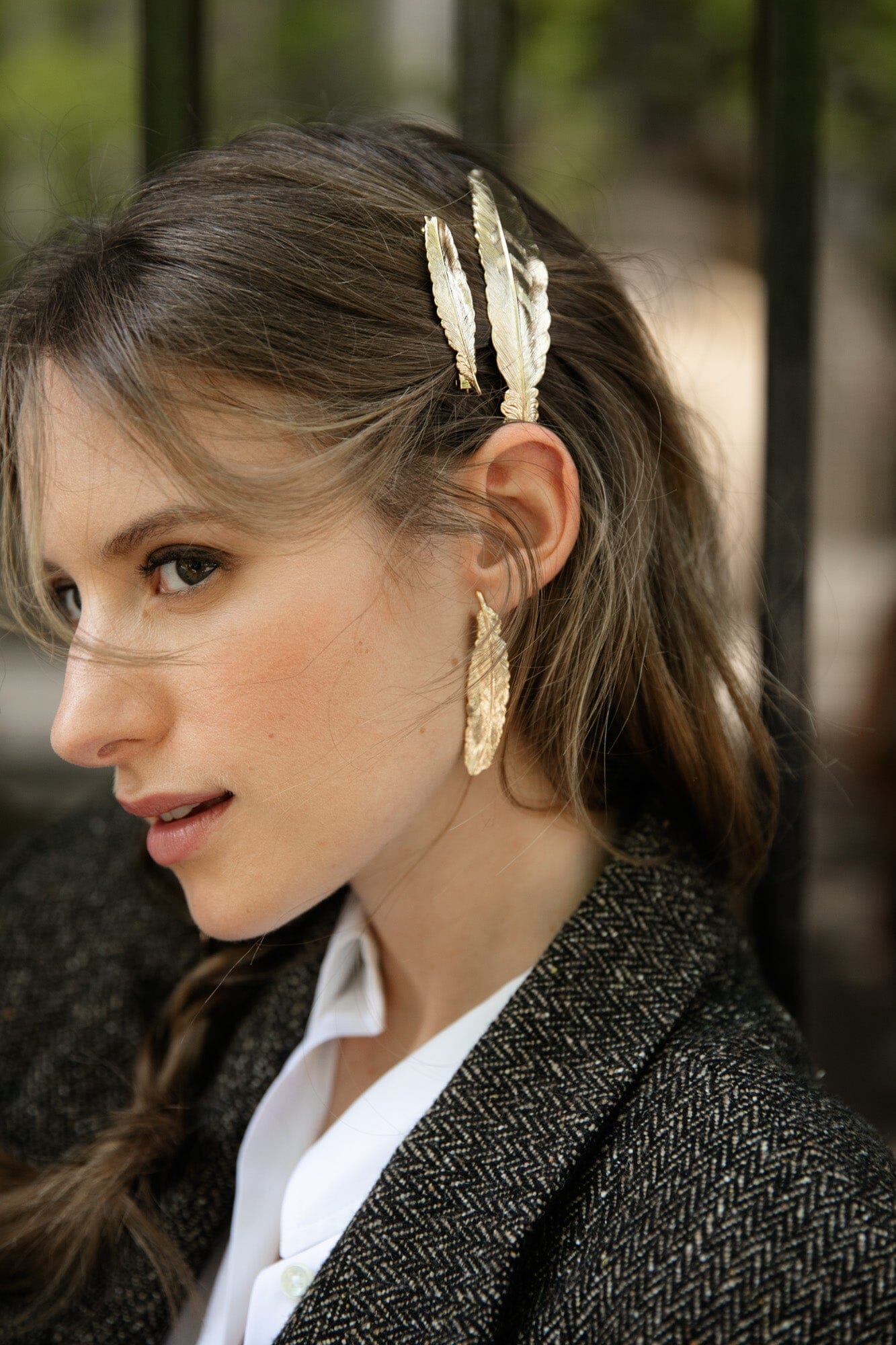 Barrette Phébé Argent Plume Accessoires Monsieur Simone