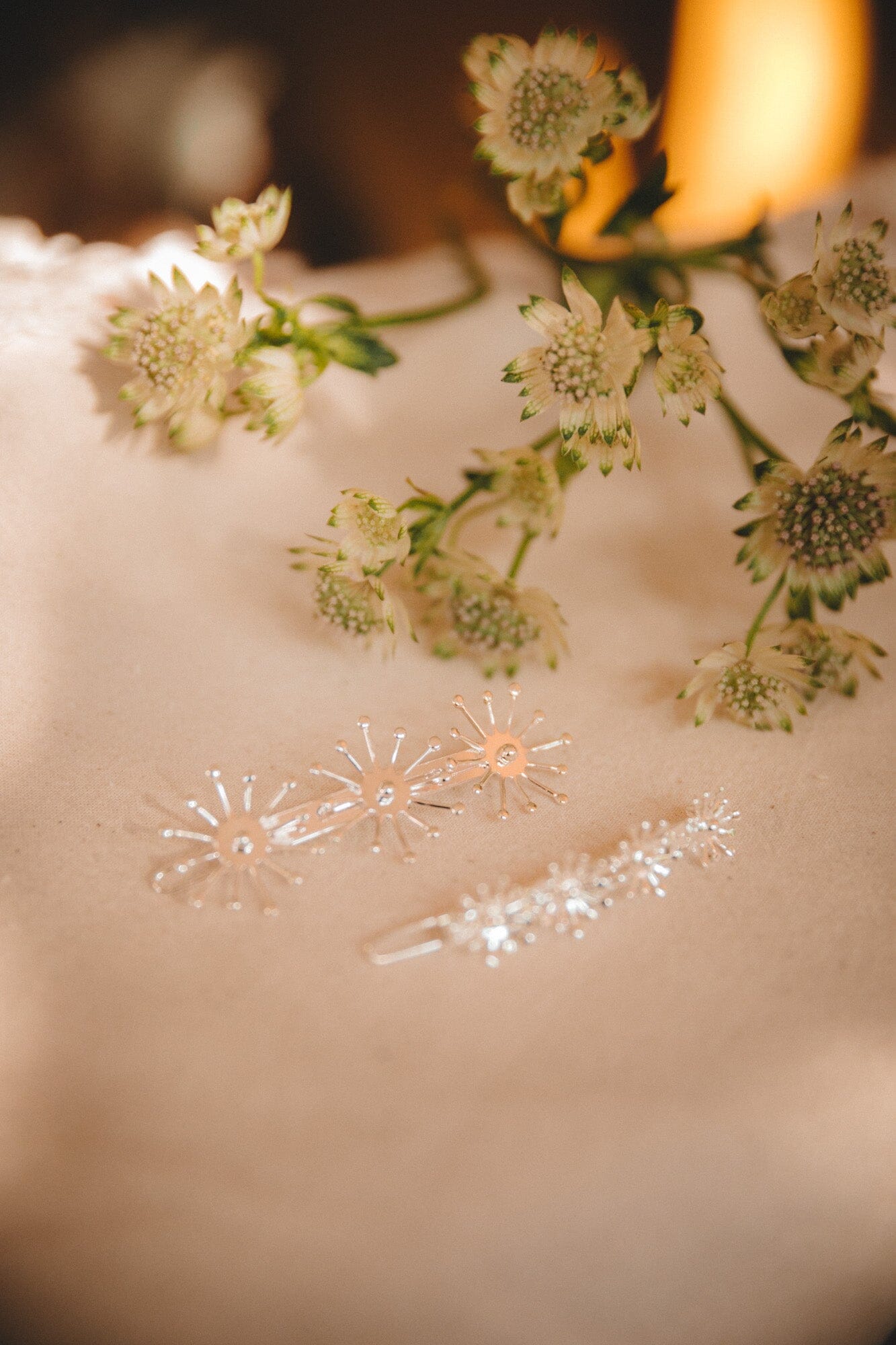 Barrette Rhéa Argent Flocons Accessoires Monsieur Simone
