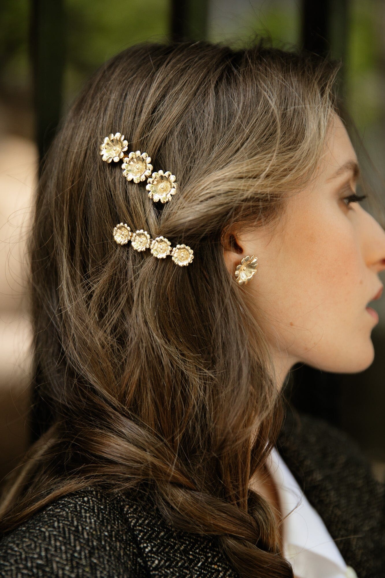 Barrette Théia Argent Fleurs Accessoires Monsieur Simone