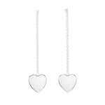 Boucles d'Oreilles Pendantes Aphrodite Argent Coeur Boucles d'Oreilles Monsieur Simone