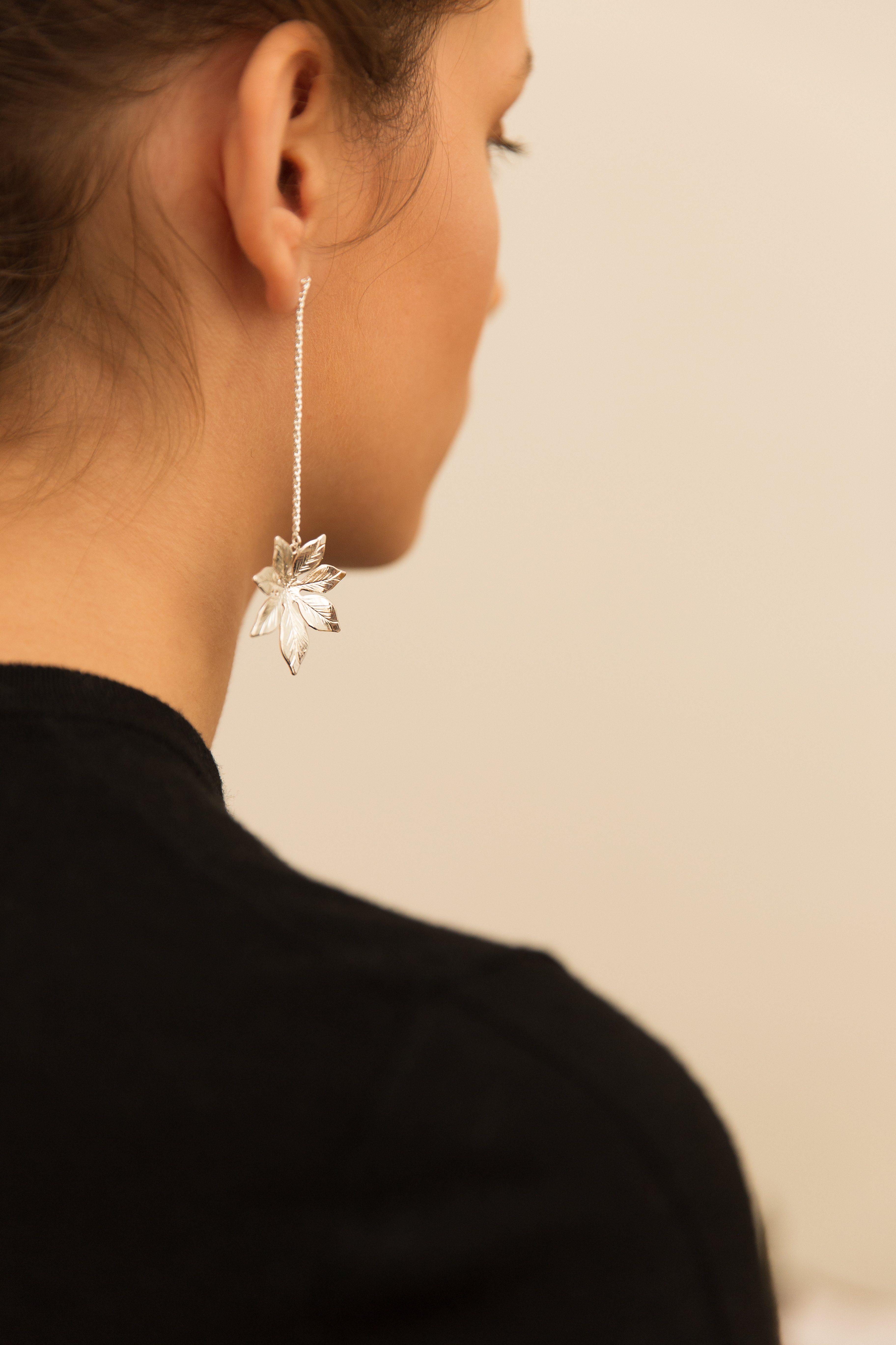 Boucles d'Oreilles Pendantes Chloris Or Fleurs Boucles d'Oreilles Monsieur Simone