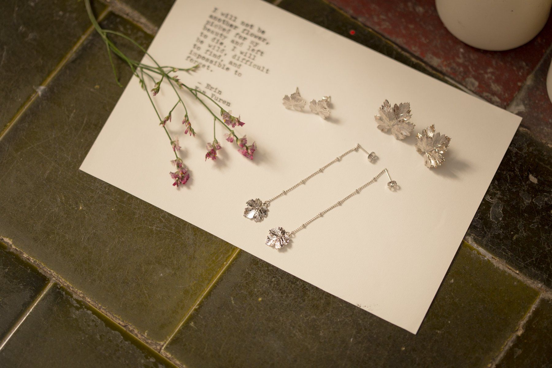 Boucles d'Oreilles Pendantes Héra Argent Feuilles Boucles d'Oreilles Monsieur Simone