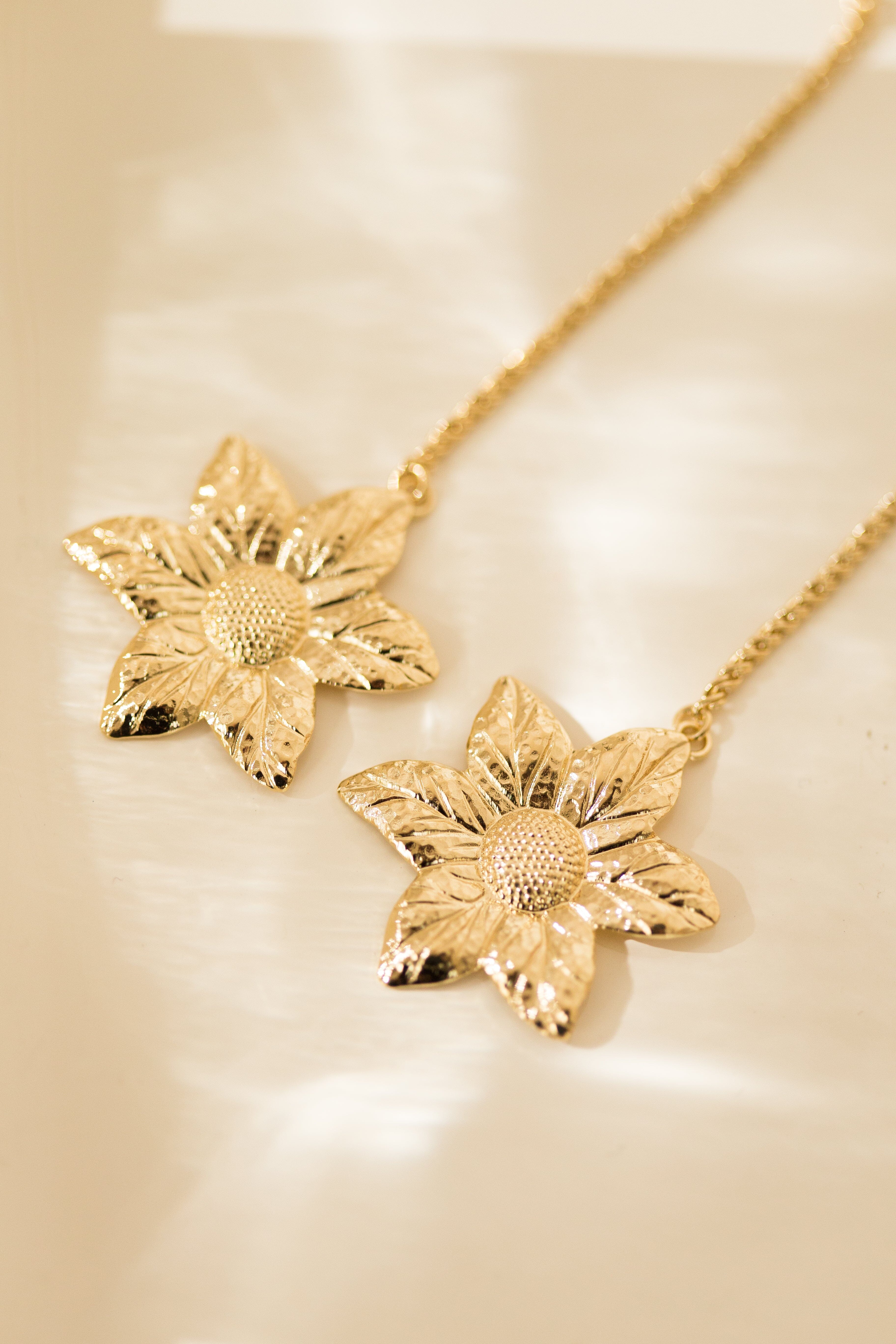 Boucles d'Oreilles Pendantes Hespéris Argent Fleurs Boucles d'Oreilles Monsieur Simone