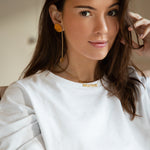 Boucles d'Oreilles Pendantes Hestia Argent Ronds Martelés Boucles d'Oreilles Monsieur Simone