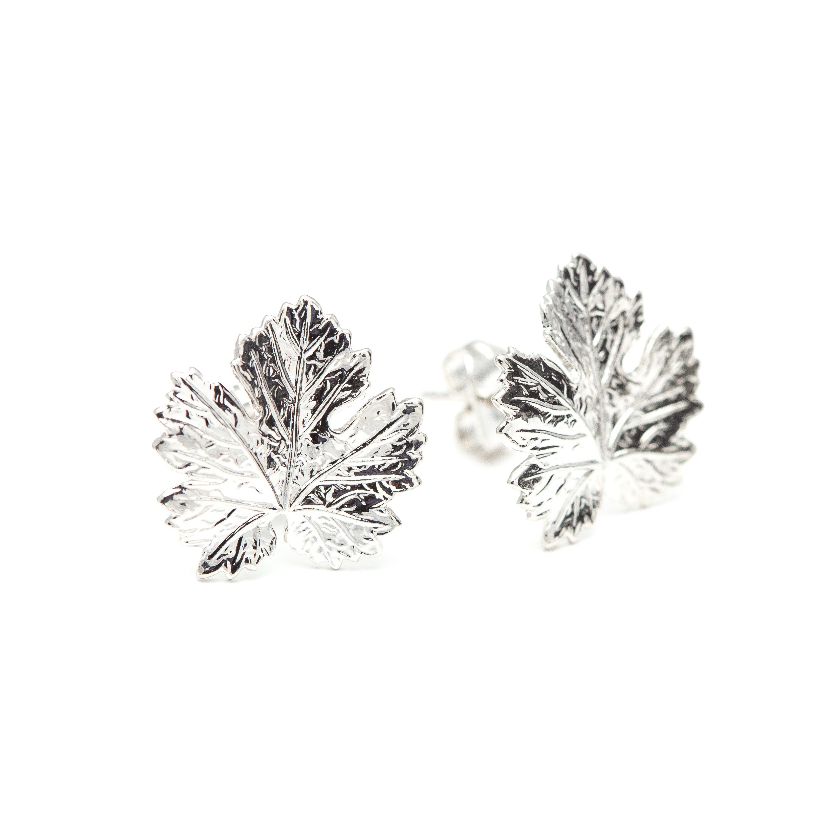 Boucles d'Oreilles Puces Héra Argent Feuilles Boucles d'Oreilles Monsieur Simone