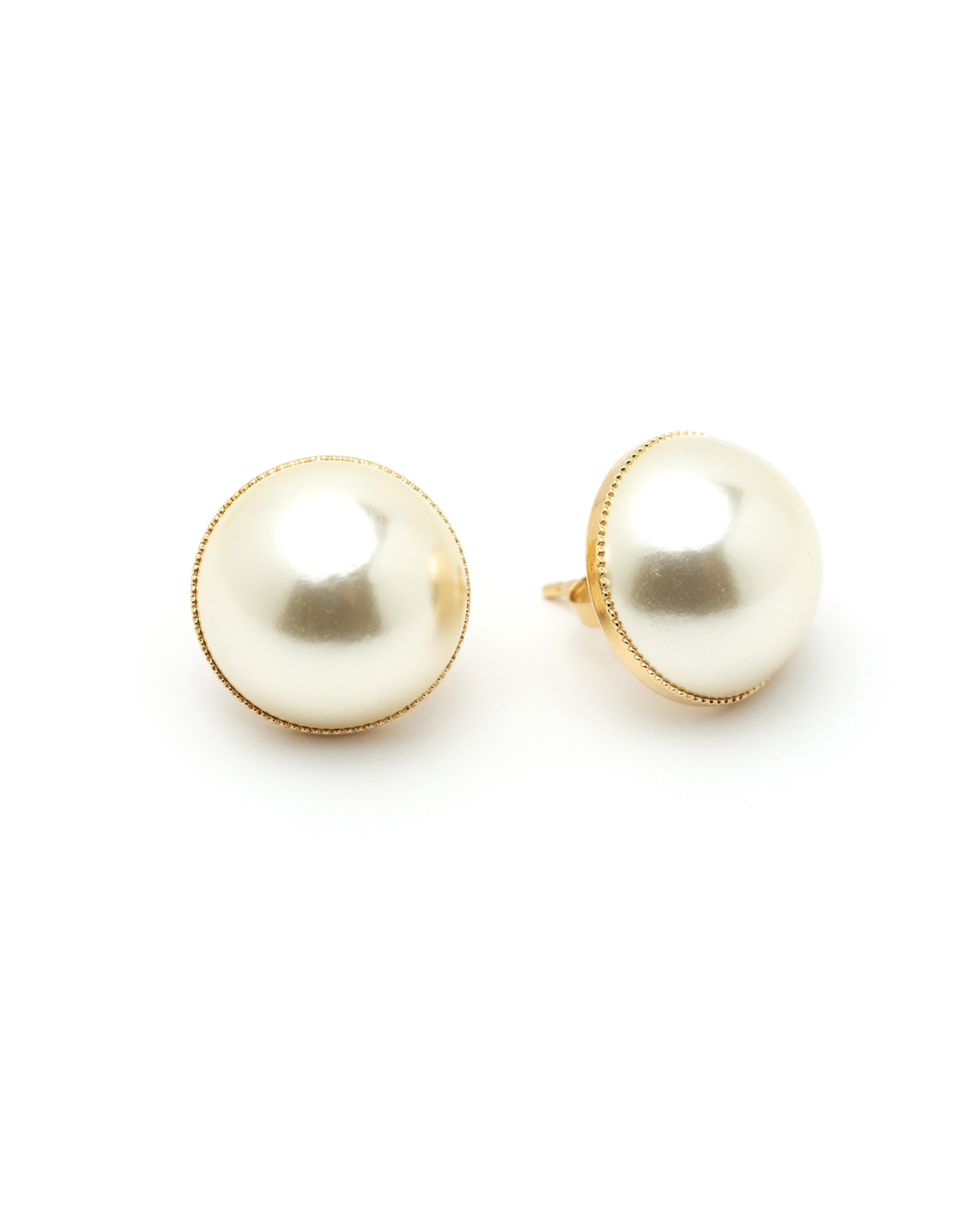 Boucles d'Oreilles Puces Nélya Or Perles Boucles d'Oreilles Monsieur Simone