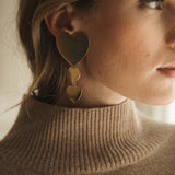 Boucles d'Oreilles Puces Pendantes Aphrodite Argent Coeurs Boucles d'Oreilles Monsieur Simone