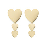 Boucles d'Oreilles Puces Pendantes Aphrodite Or Coeurs Boucles d'Oreilles Monsieur Simone