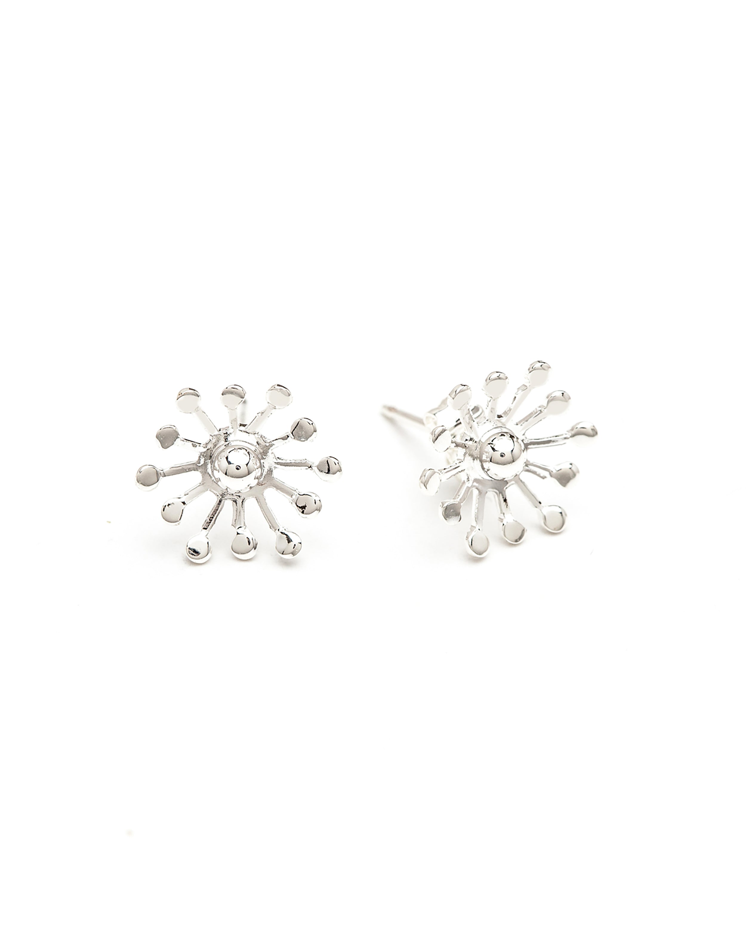 Boucles d'Oreilles Puces Rhéa Argent Flocons Boucles d'Oreilles Monsieur Simone