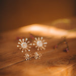 Boucles d'Oreilles Puces Rhéa Argent Flocons Boucles d'Oreilles Monsieur Simone