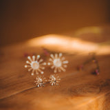 Boucles d'Oreilles Puces Rhéa Argent Flocons Boucles d'Oreilles Monsieur Simone