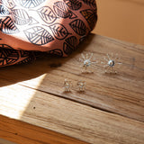 Boucles d'Oreilles Puces Rhéa Argent Flocons Boucles d'Oreilles Monsieur Simone