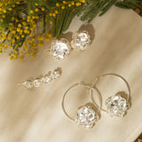Créoles Aglaé Argent Fleur Boucles d'Oreilles Monsieur Simone