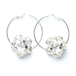 Créoles Aglaé Argent Fleur Boucles d'Oreilles Monsieur Simone