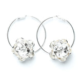 Créoles Aglaé Argent Fleur Boucles d'Oreilles Monsieur Simone