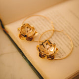 Créoles Aglaé Or Fleur Boucles d'Oreilles Monsieur Simone