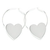Créoles Aphrodite Argent Coeur Boucles d'Oreilles Monsieur Simone