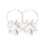 Créoles Chloris Argent Fleurs Boucles d'Oreilles Monsieur Simone