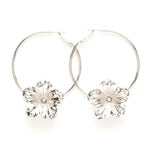 Créoles Gaïa Argent Fleurs Boucles d'Oreilles Monsieur Simone
