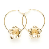 Créoles Gaïa Or Fleurs Boucles d'Oreilles Monsieur Simone