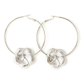 Créoles Hélios Argent Fleurs Boucles d'Oreilles Monsieur Simone