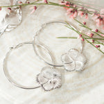 Créoles Hélios Argent Fleurs Boucles d'Oreilles Monsieur Simone