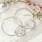 Créoles Hélios Argent Fleurs Boucles d'Oreilles Monsieur Simone