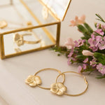 Créoles Hélios Or Fleurs Boucles d'Oreilles Monsieur Simone