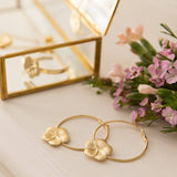Créoles Hélios Or Fleurs Boucles d'Oreilles Monsieur Simone