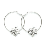 Créoles Héra Argent Feuilles Boucles d'Oreilles Monsieur Simone