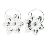 Créoles Hespéris Argent Fleurs Boucles d'Oreilles Monsieur Simone