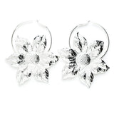 Créoles Hespéris Argent Fleurs Boucles d'Oreilles Monsieur Simone