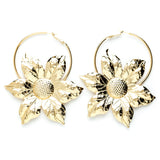 Créoles Hespéris Or Fleurs Boucles d'Oreilles Monsieur Simone