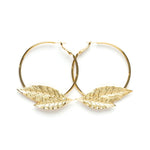 Créoles Thalie Or Feuilles Boucles d'Oreilles Monsieur Simone