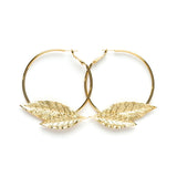Créoles Thalie Or Feuilles Boucles d'Oreilles Monsieur Simone