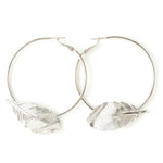 Créoles Zéphyr Argent Feuilles Boucles d'Oreilles Monsieur Simone