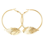 Créoles Zéphyr Or Feuilles Boucles d'Oreilles Monsieur Simone