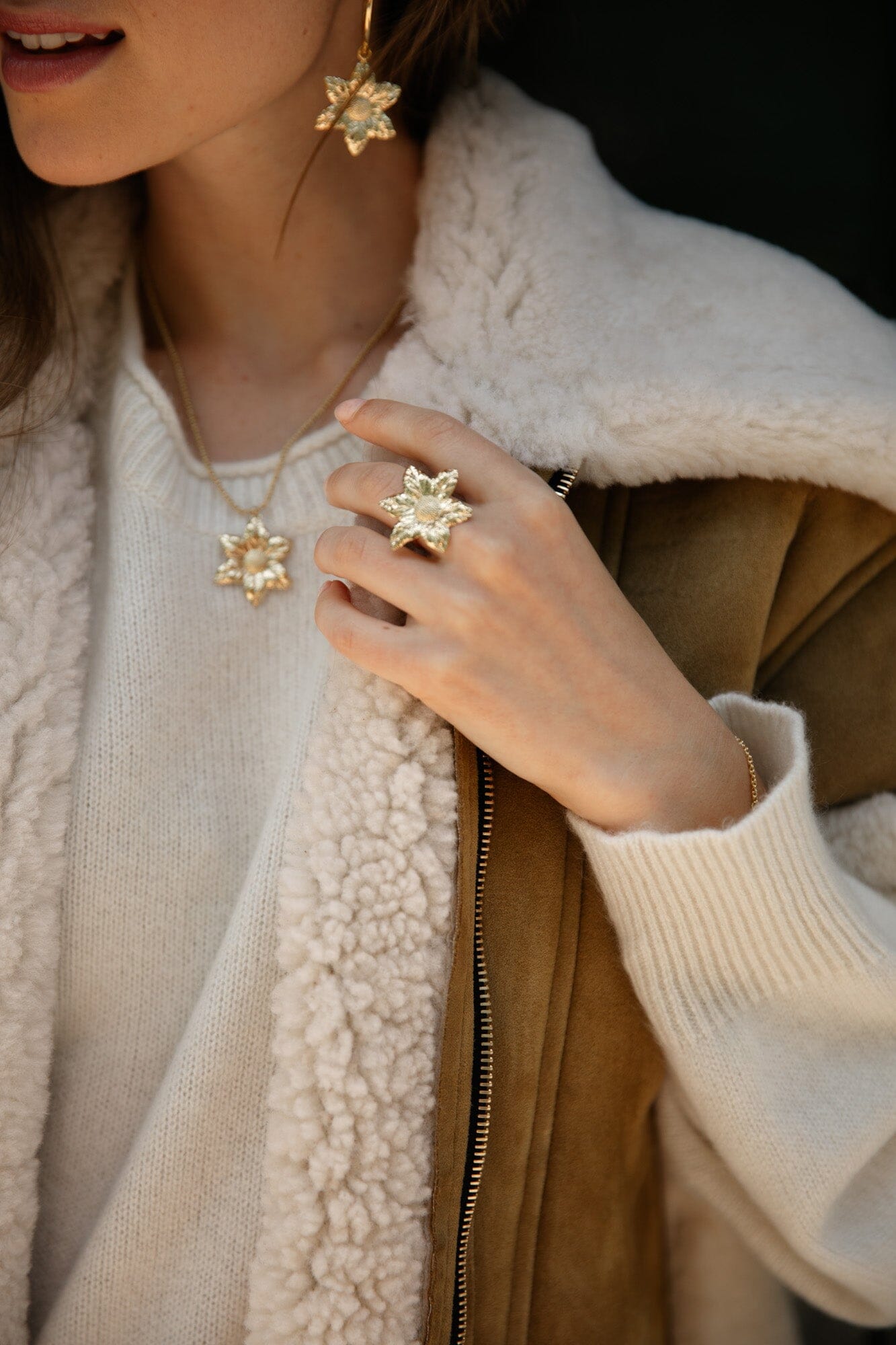 Maxi Bague Hespéris Argent Fleur Ajustable Bagues Monsieur Simone