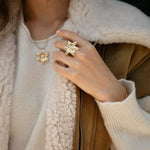 Maxi Bague Hespéris Or Fleur Ajustable Bagues Monsieur Simone
