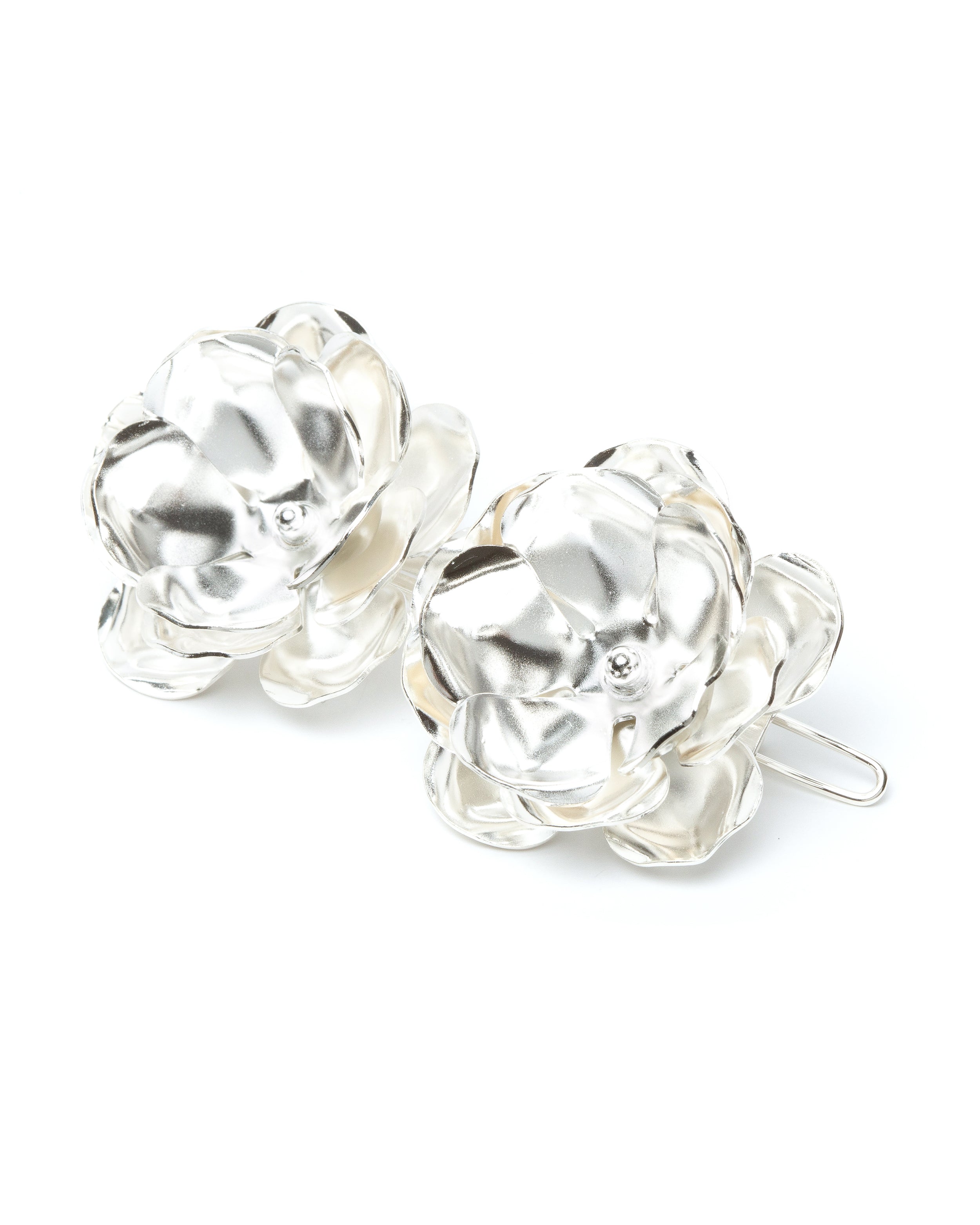 Maxi Barrette Aglaé Argent Fleurs Accessoires Monsieur Simone