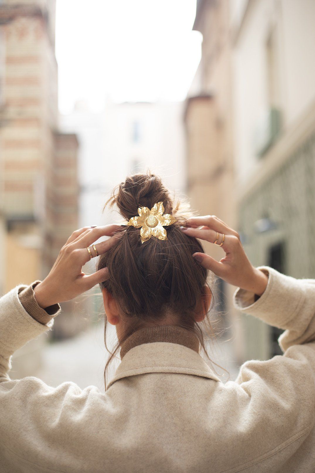 Maxi Barrette Hespéris Argent Fleur Accessoires Monsieur Simone