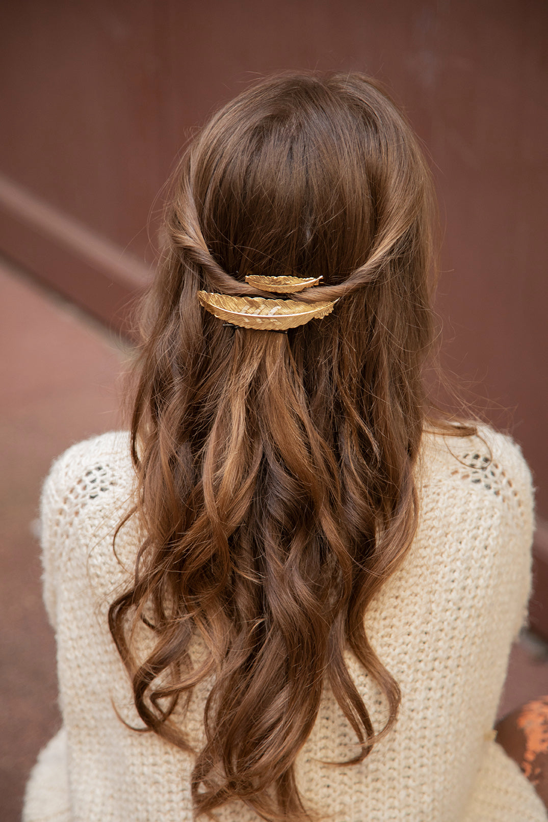 Maxi Barrette Phébé Argent Plume Accessoires Monsieur Simone