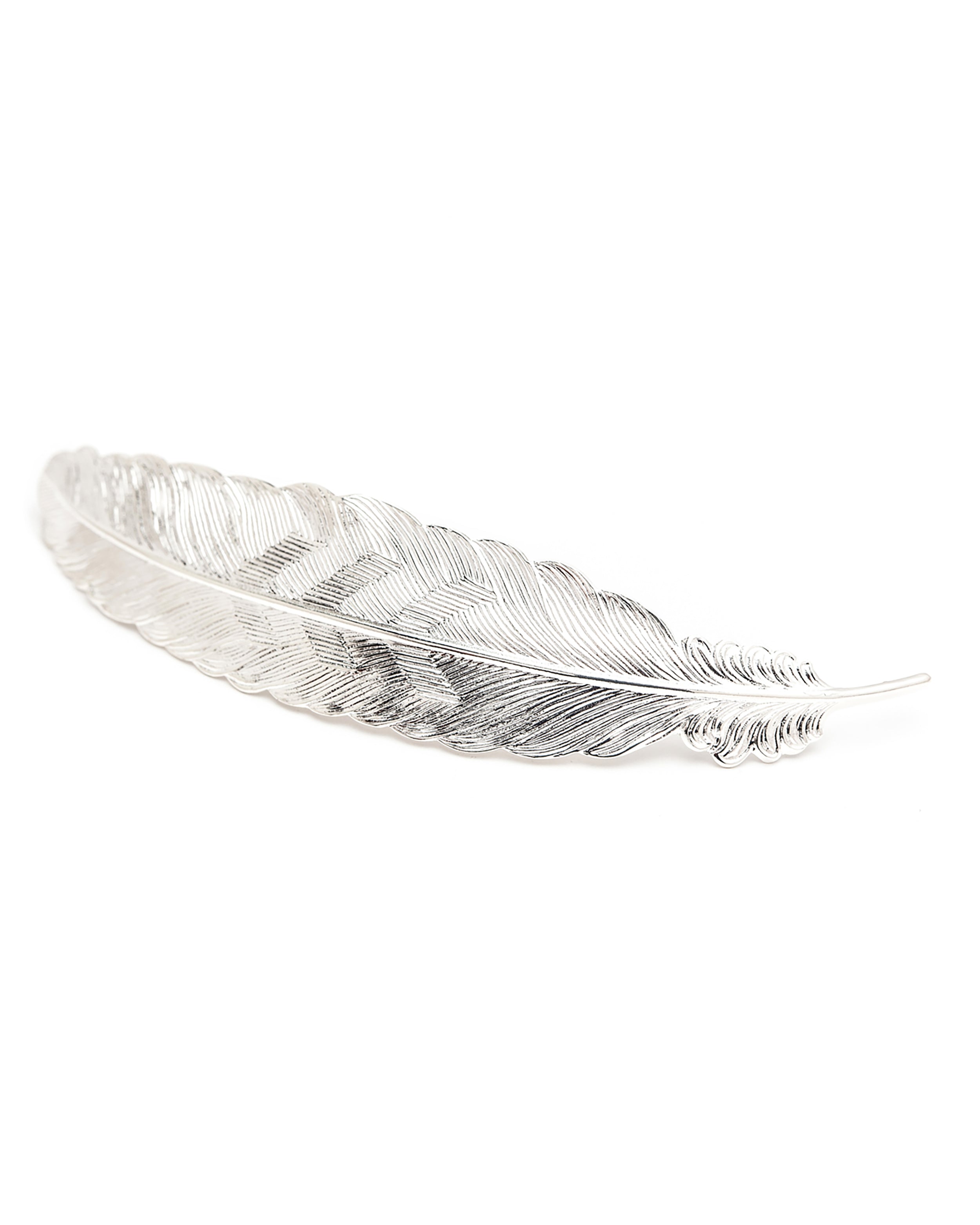 Maxi Barrette Phébé Argent Plume Accessoires Monsieur Simone