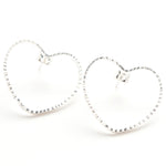 Maxi Boucles d'Oreilles Puces Aura Argent Coeur Boucles d'Oreilles Monsieur Simone