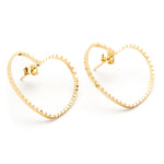Maxi Boucles d'Oreilles Puces Aura Or Coeur Boucles d'Oreilles Monsieur Simone