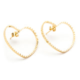 Maxi Boucles d'Oreilles Puces Aura Or Coeur Boucles d'Oreilles Monsieur Simone
