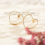 Maxi Boucles d'Oreilles Puces Aura Or Coeur Boucles d'Oreilles Monsieur Simone