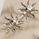 Maxi Boucles d'Oreilles Puces Éos Argent Soleils Boucles d'Oreilles Monsieur Simone