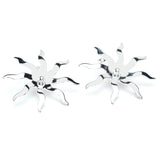 Maxi Boucles d'Oreilles Puces Éos Argent Soleils Boucles d'Oreilles Monsieur Simone